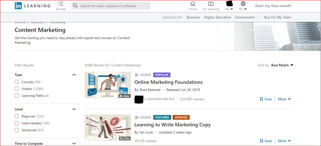 LinkedIn Learning- Content Marketing Course